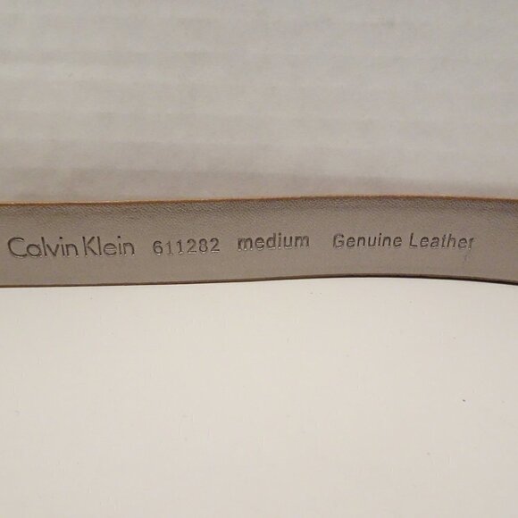 CALVIN KLEIN Brown Genuine Leather Embossed Snakeskin Belt Size M - Picture 4 of 4